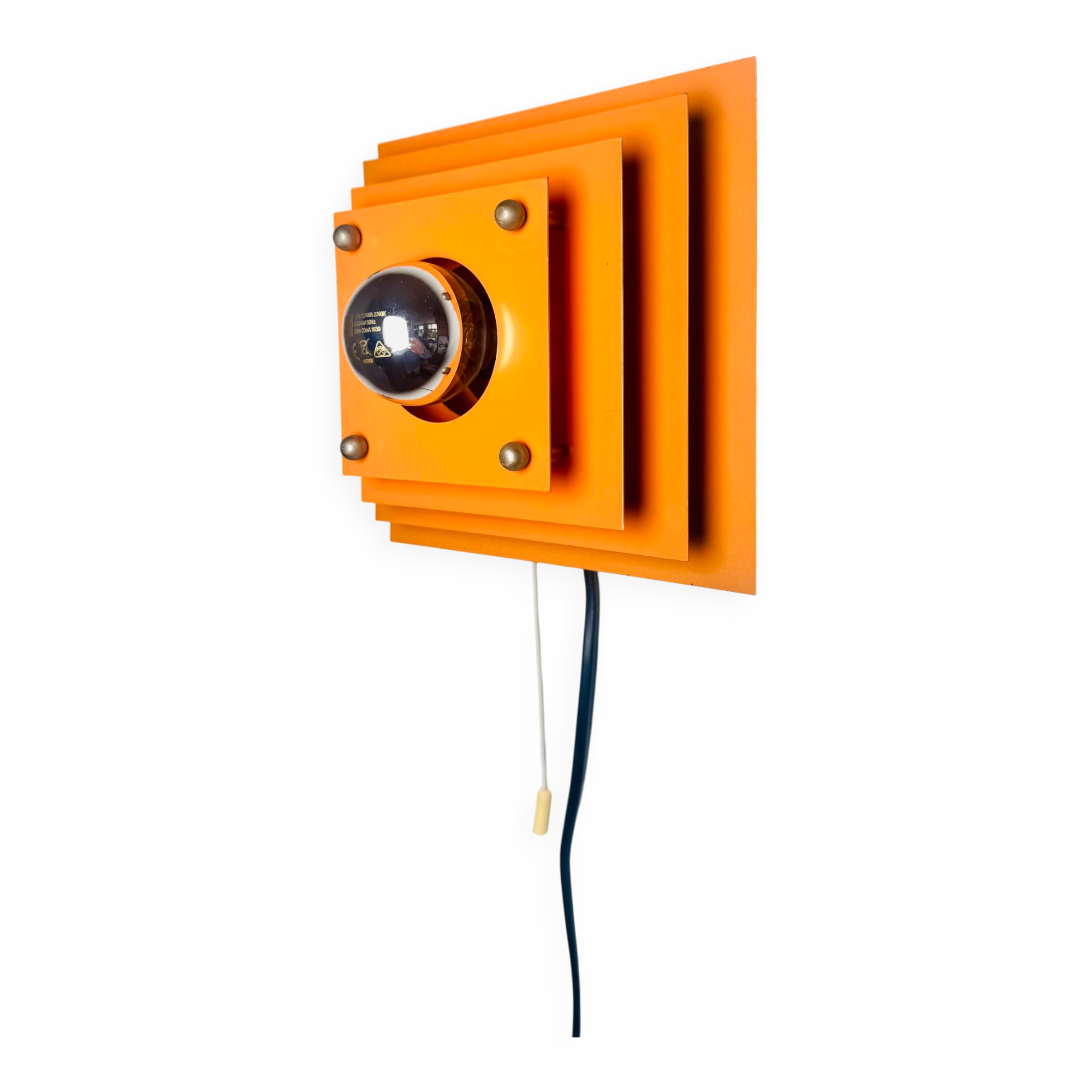 Pyramid Layered Wall Lamp In Orange By Hustadt Leuchten, Germany 1960S