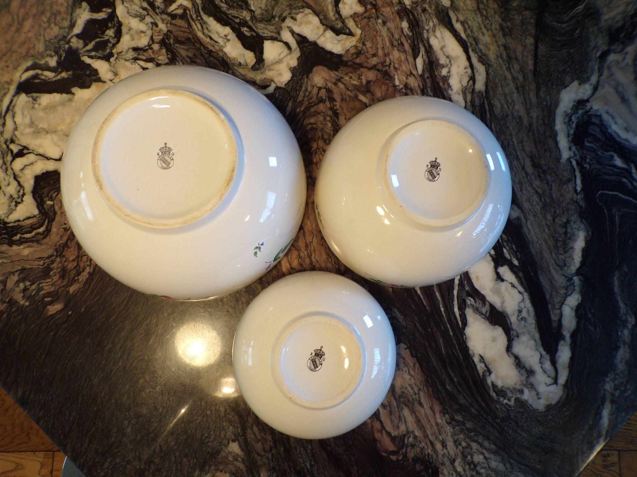 Set of 3 Lunéville salad bowls Kg Réverbère