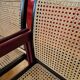 Pascal Mourgue rare set of 3 caned sleigh armchairs in lacquered wood for vintage 80s triconfort