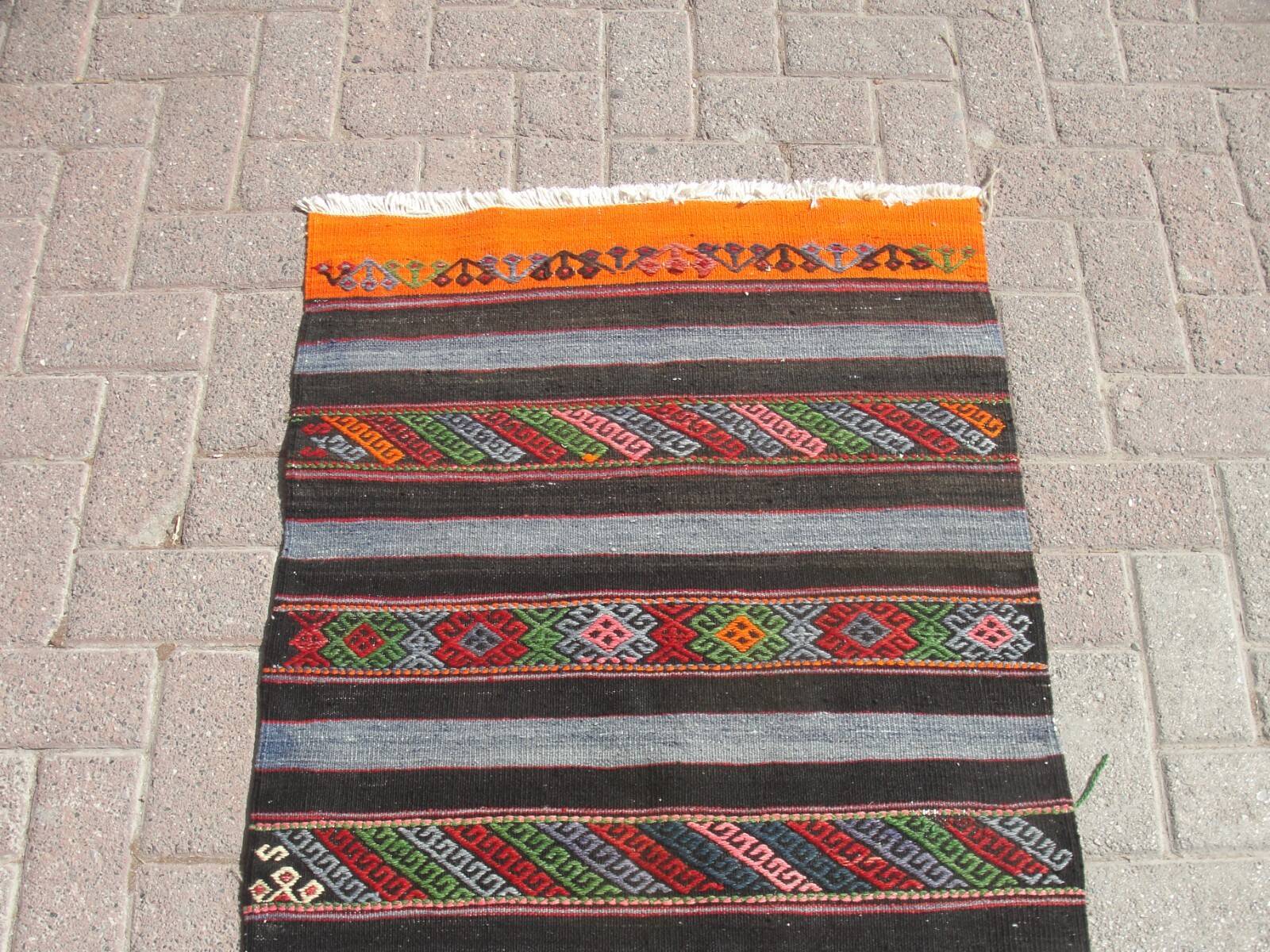 3x5 Anatolian Kilim rug - Geometric design Kilim handmade rugs