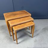 H.W. Klein. Bramin, three set tables/side tables, oak, 1960s, Denmark