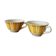 Set of two antique yellow Digoin Sarreguemines cups.