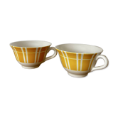 Ensemble de deux tasses anciennes Digoin Sarreguemines jaunes