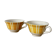 Set of two antique yellow Digoin Sarreguemines cups.