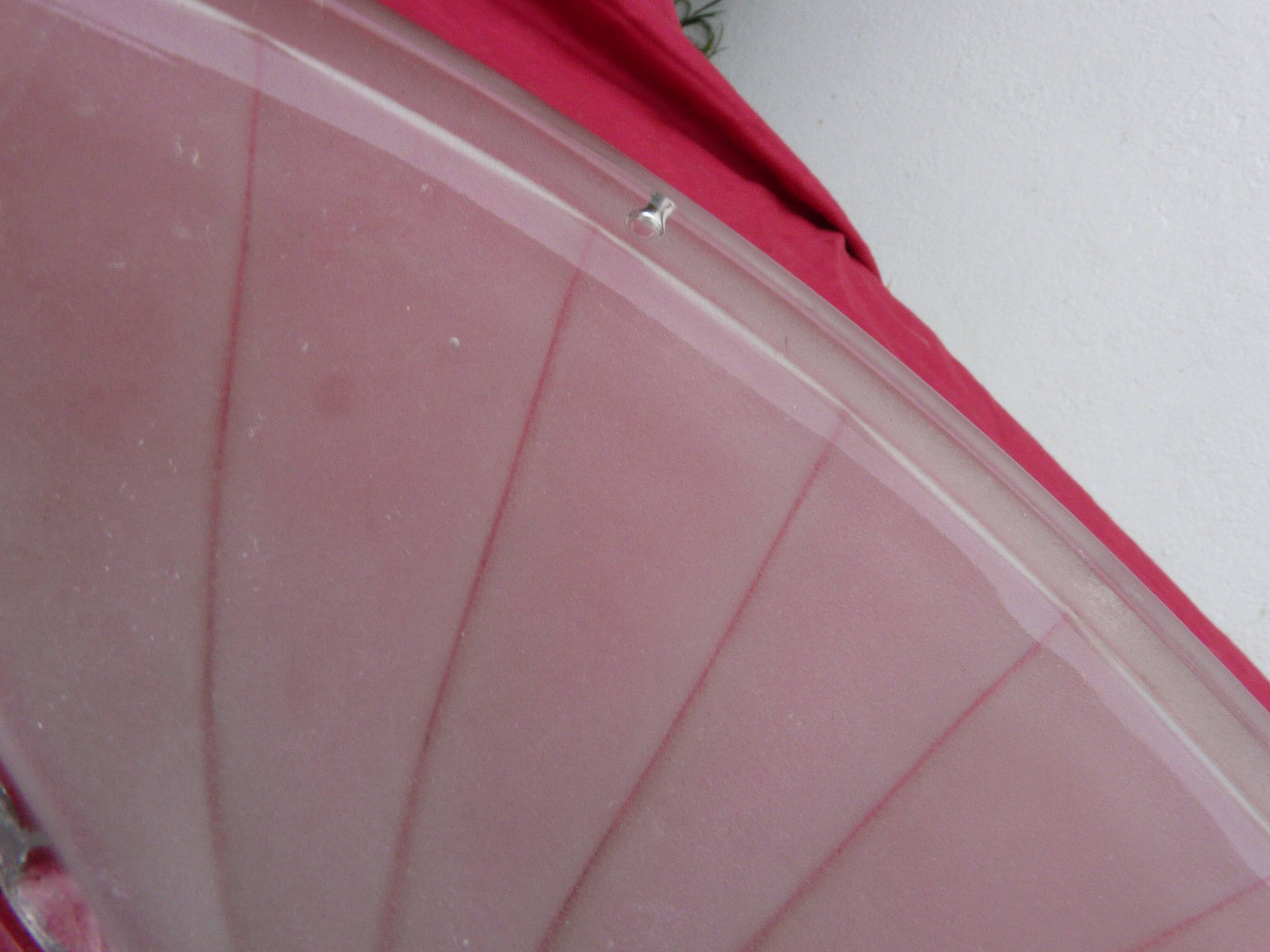 Compotier / fruit bowl in frosted molded pressed glass from the 1940s