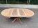 Table à manger ronde pied central extensible décapée en noyer massif 2 rall