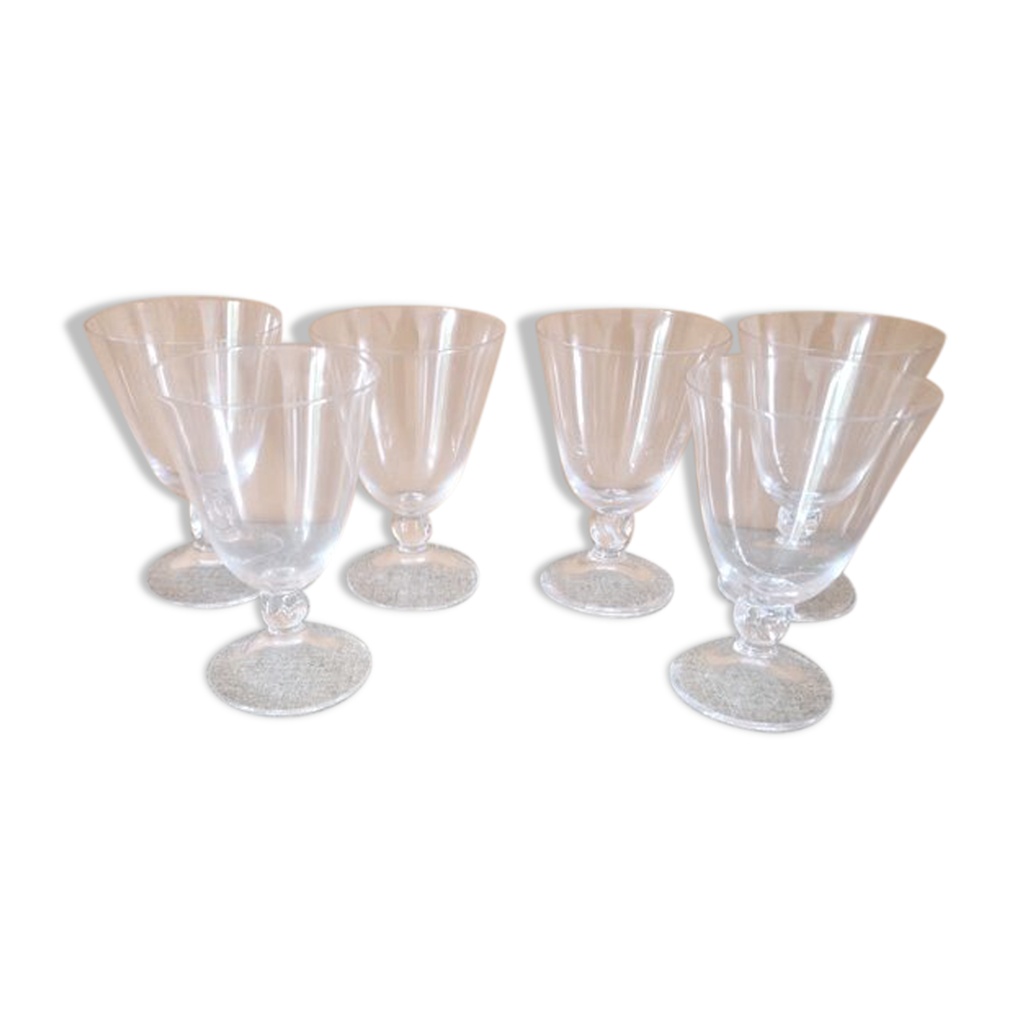 Set of 6 Daum crystal wine glasses, Orval model - 11cm - in a gift box