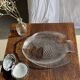 Grand plat poisson verre transparent Arcoroc vintage L38,5