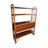 Wood and rattan shelf in 1950