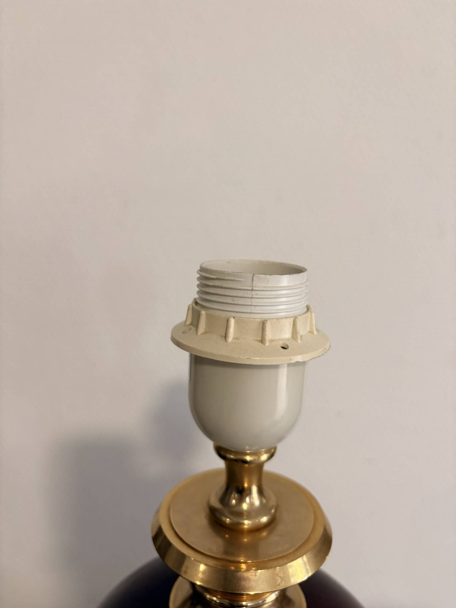 Vintage Hollywood Regency Turtle Shell Baluster Lamp Brass