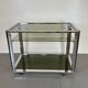 Space Age Chrome and Smoked Glass Bar Cart, 1970s