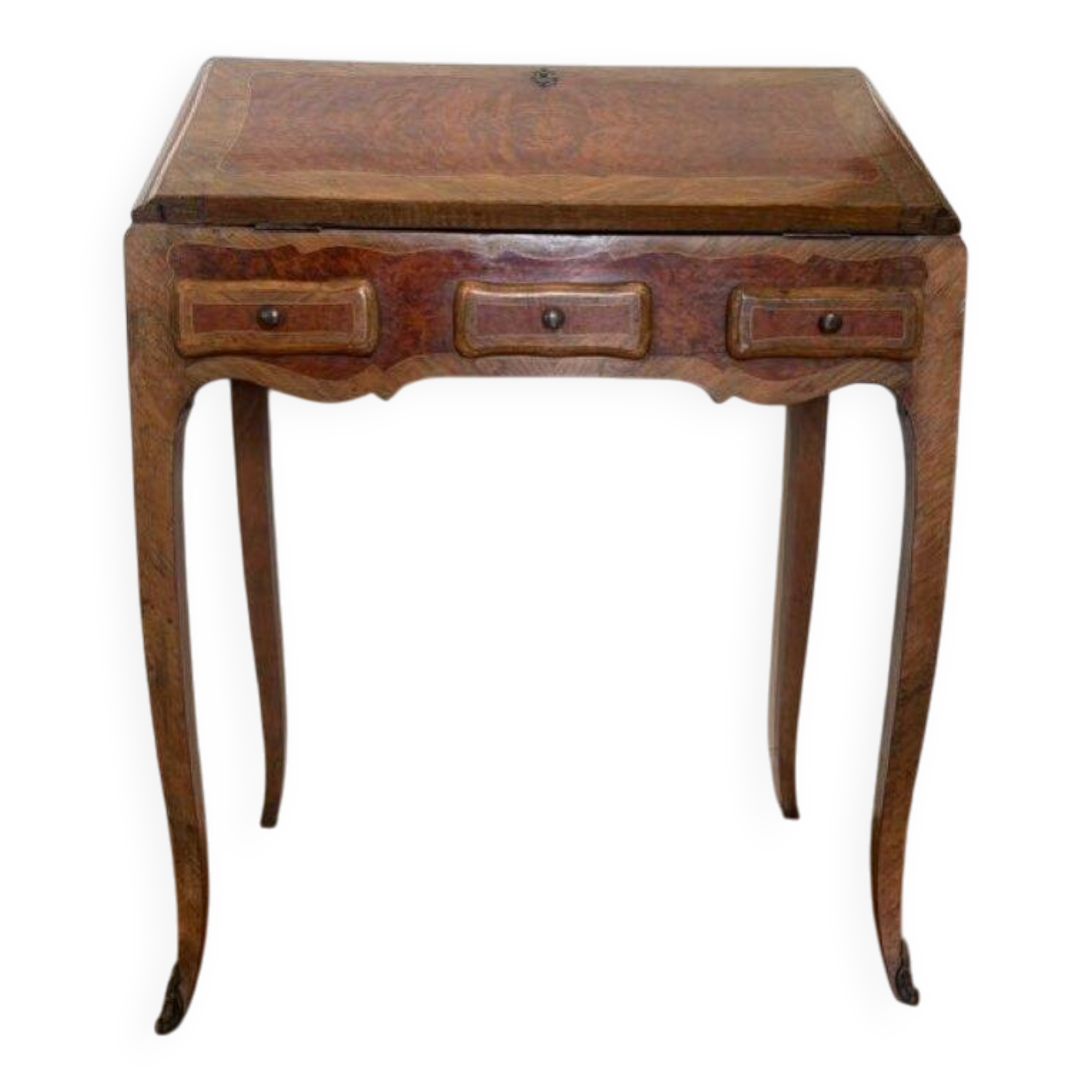 Old secretary with marquetry slope