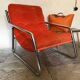 Fauteuil chauffeuse vintage pop 1970’s tubulure chrome