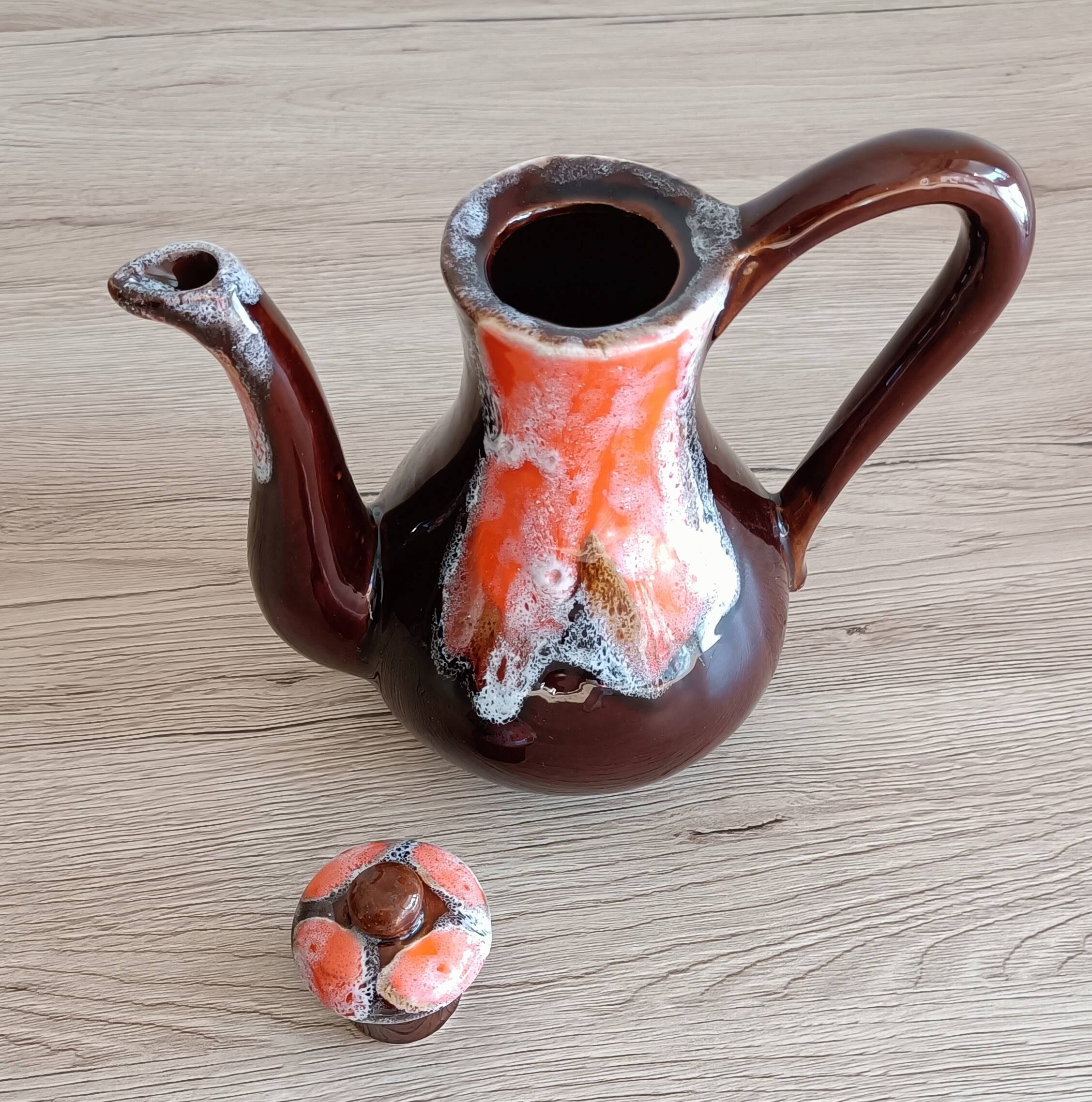 Vallauris earthenware teapot and coffee pot from the 70s