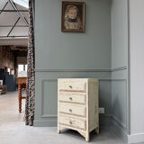 Vintage chest of drawers with a butter yellow patina (renovated)