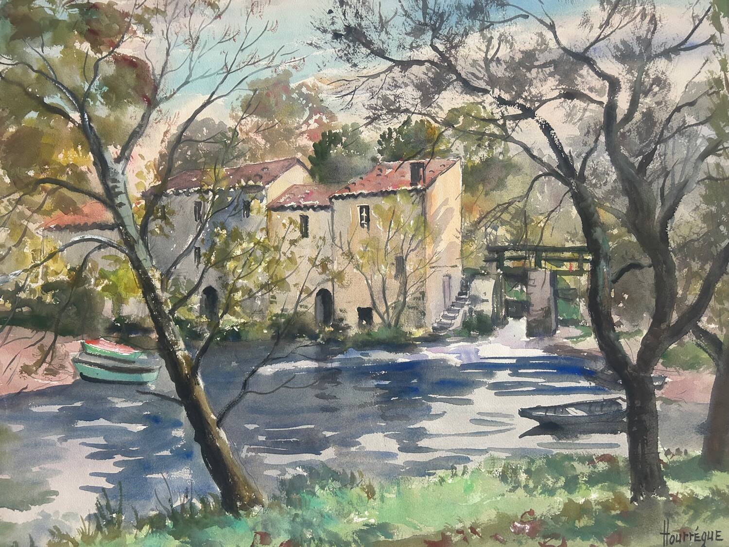 Watercolour landscape by Hourregue