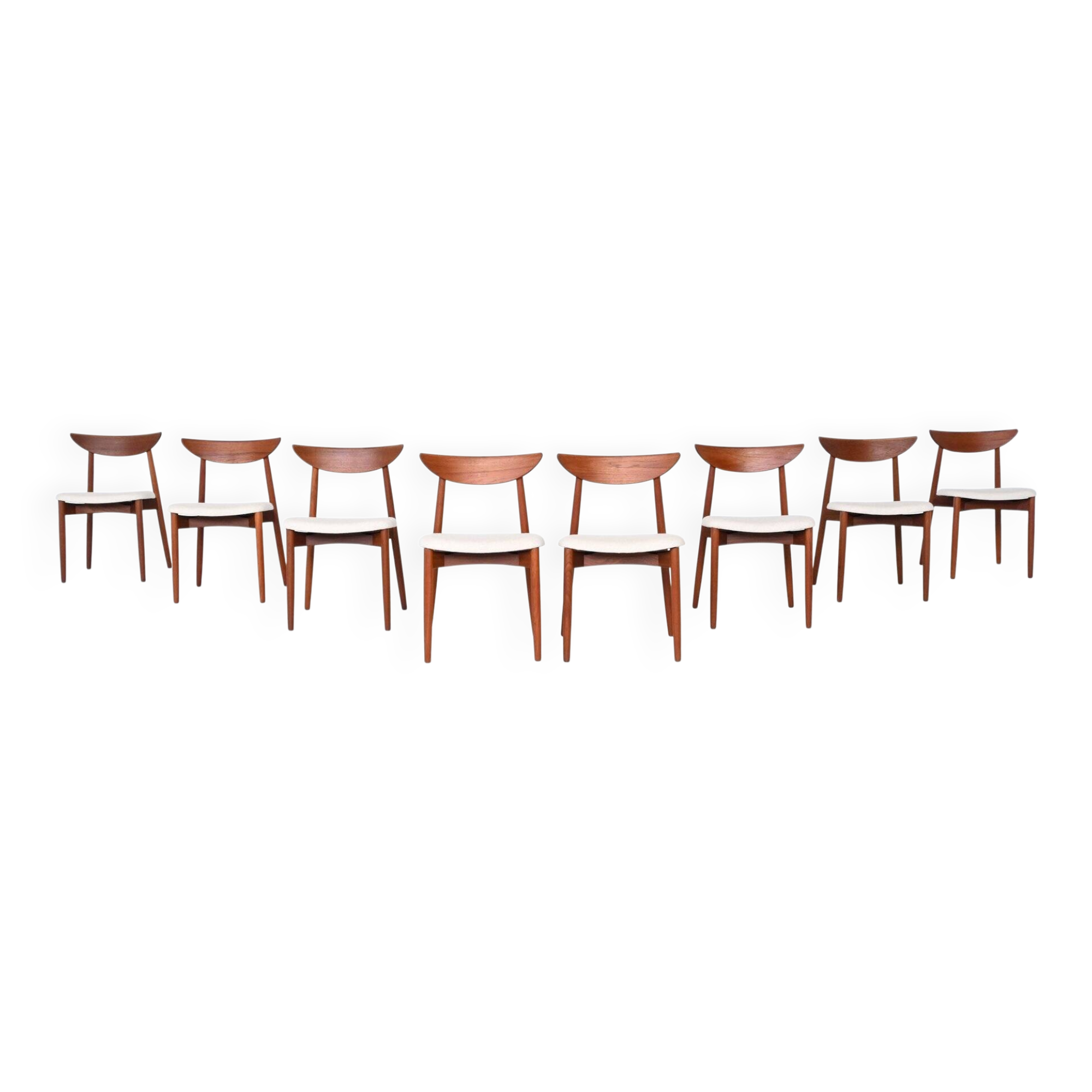 Harry Ostergaard set of eight dining chairs teak Randers 1960