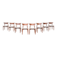 Harry Ostergaard set of eight dining chairs teak Randers 1960