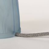 1930s French Art Deco Seaweed-Pattern Blue Glass Table Lamp