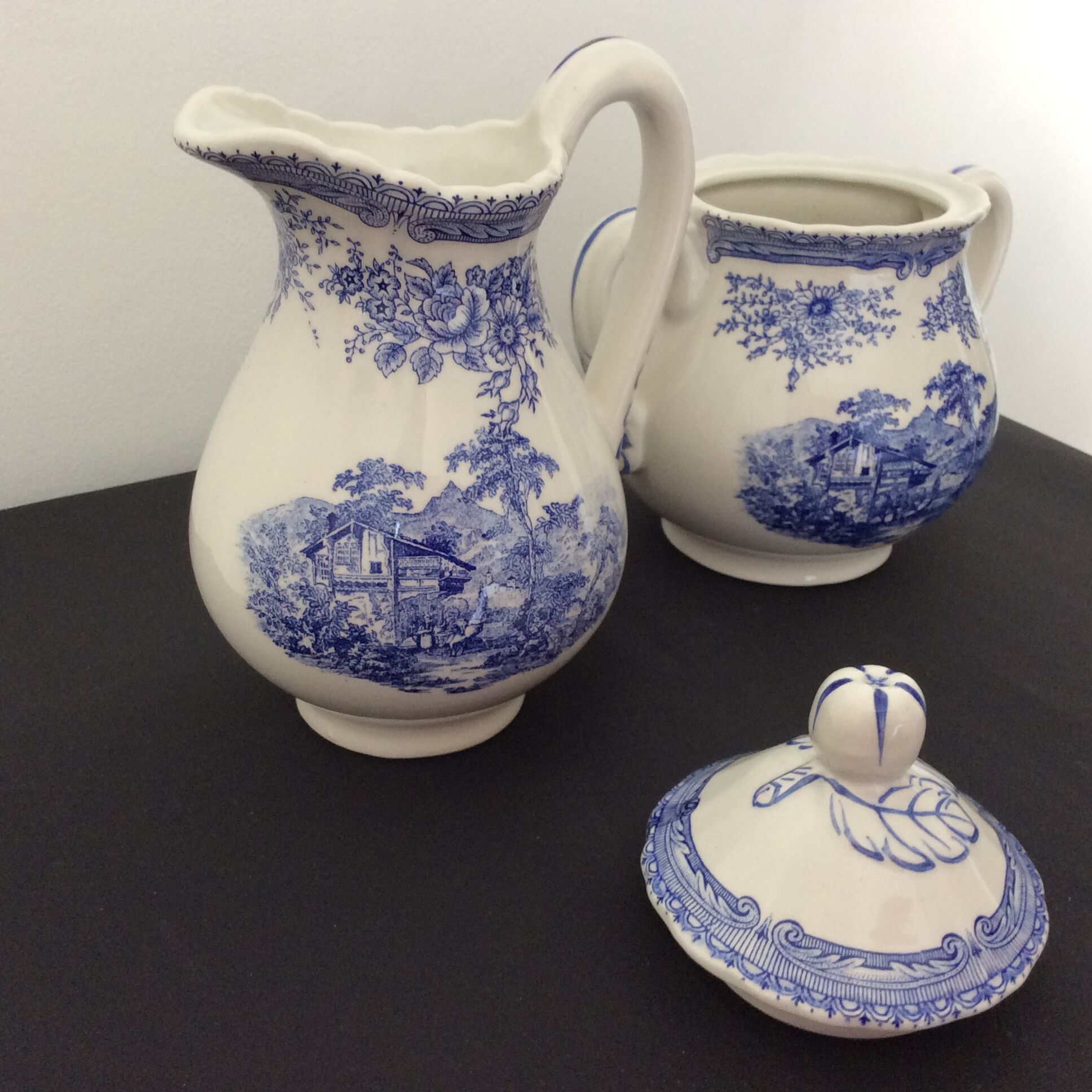 Milk pot and sugar maker KG LUNEVILLE "Tradition" Special Grand Feu (lack coffee maker)