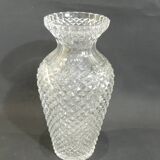 Large baluster vase in cut crystal