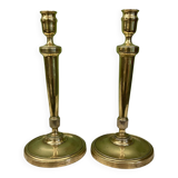 Pair of 19th-century Empire candlesticks | Candelabra | Beaded friezes