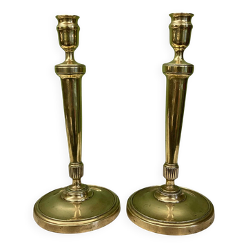 Pair of 19th-century Empire candlesticks | Candelabra | Beaded friezes