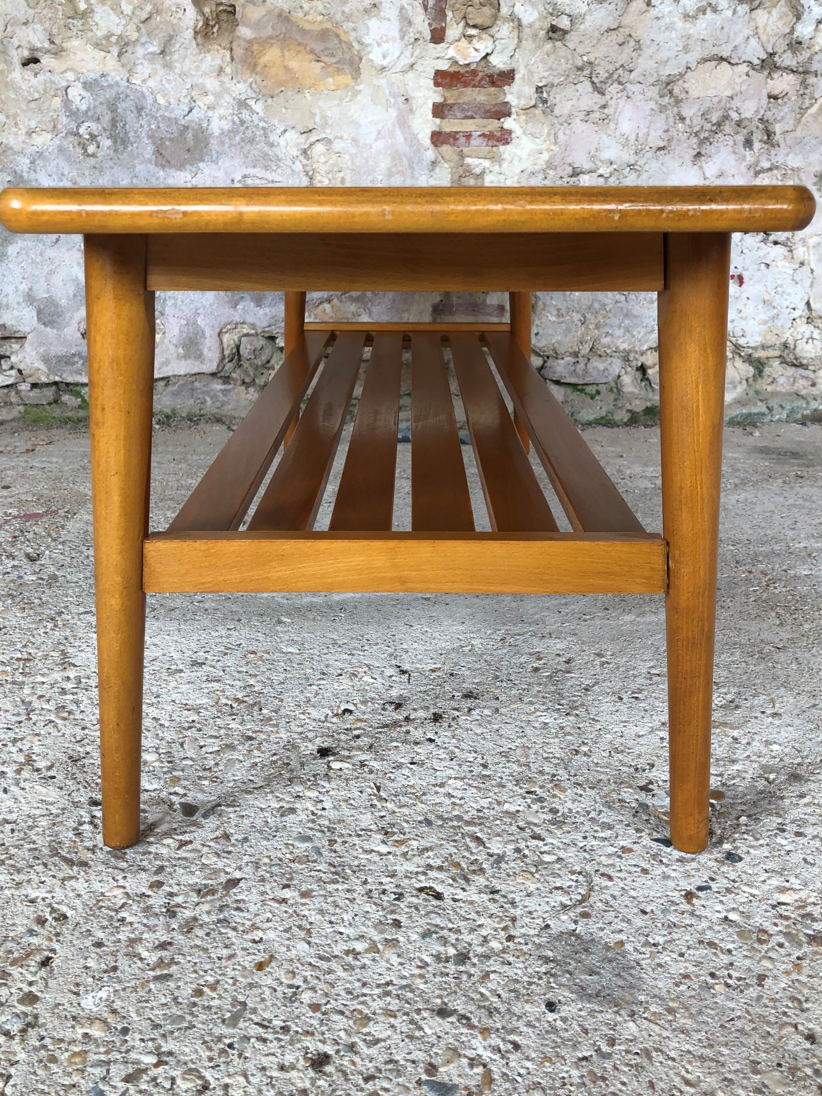 Scandinavian teak coffee table in the 70s