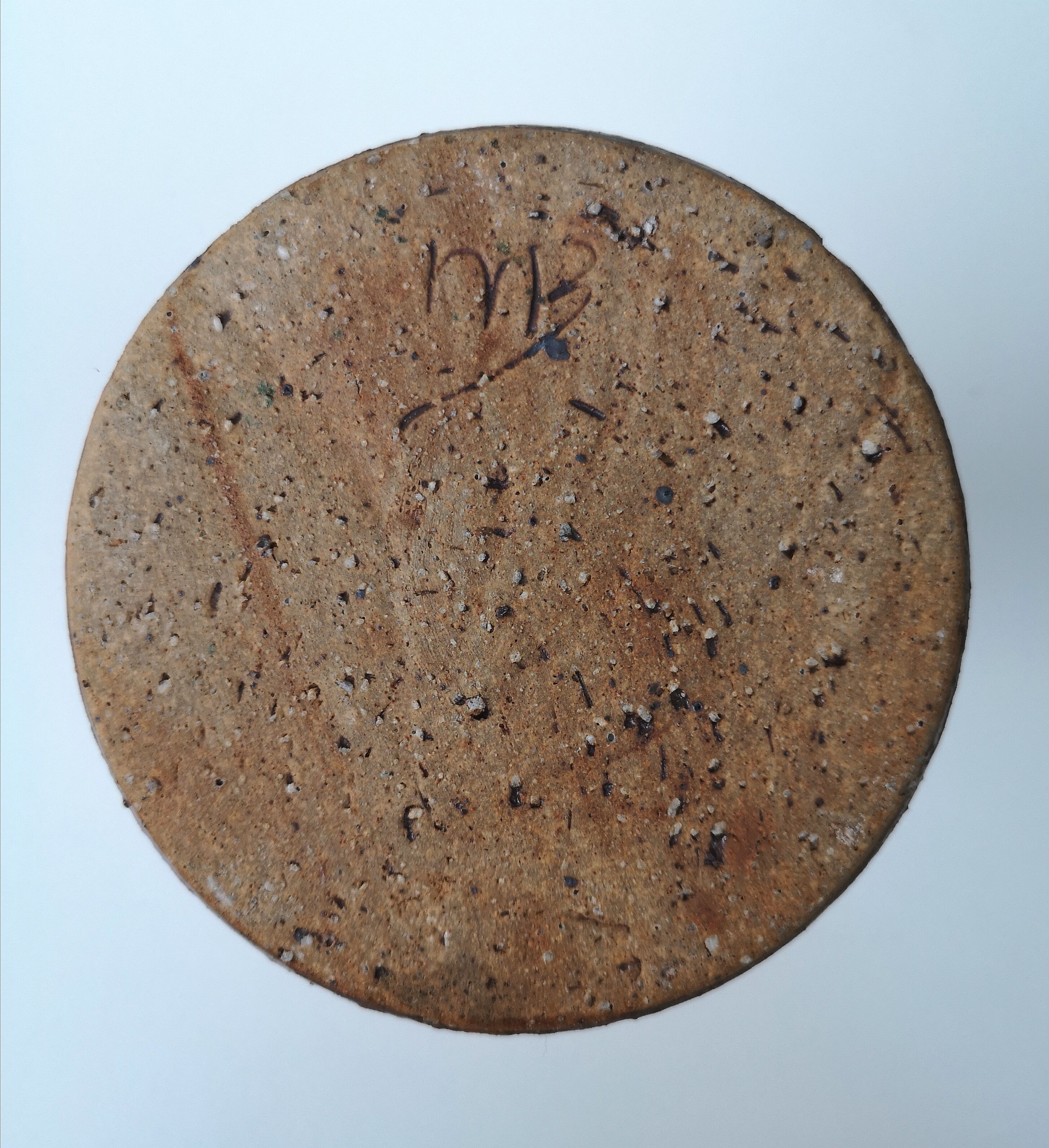 Vintage vase in pyrity sandstone, signed