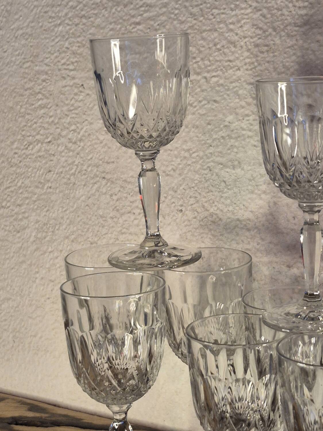 Crystal stemmed glasses