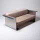 Aluminum and mohair sofa, 1970s