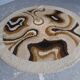 Desso carpet round design vintage 1970 in wool, 190 x 190
