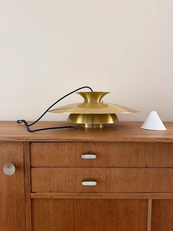 Vintage Danish gold pendant - Louis Poulsen style - Danish design lamp