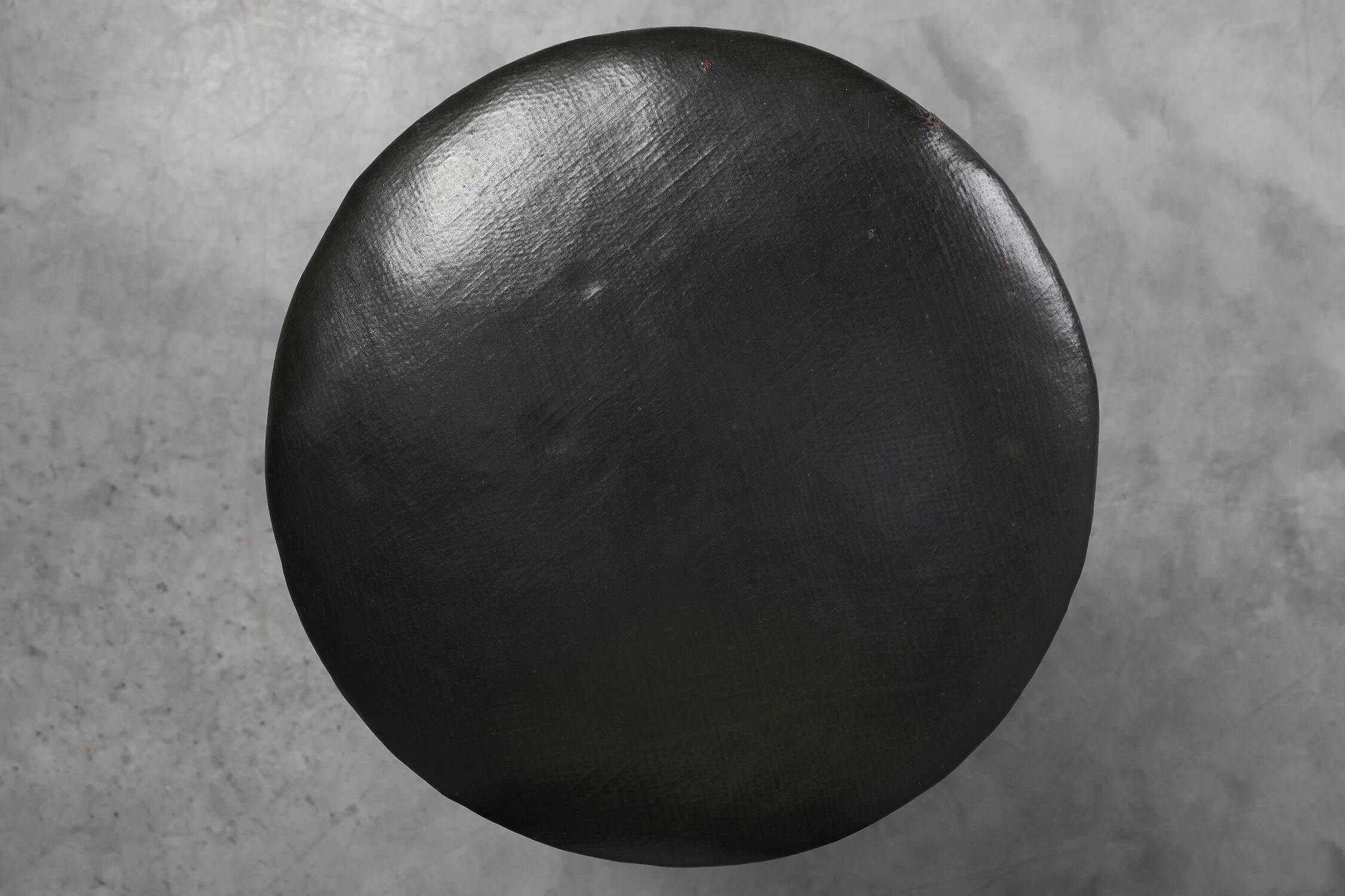 Arts & Crafts Meets Early Art Deco Oak & Leather Stool, France 1920