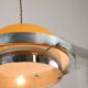Space Age Italian Orange and Chrome Metal Pendant Lamp, 1970s