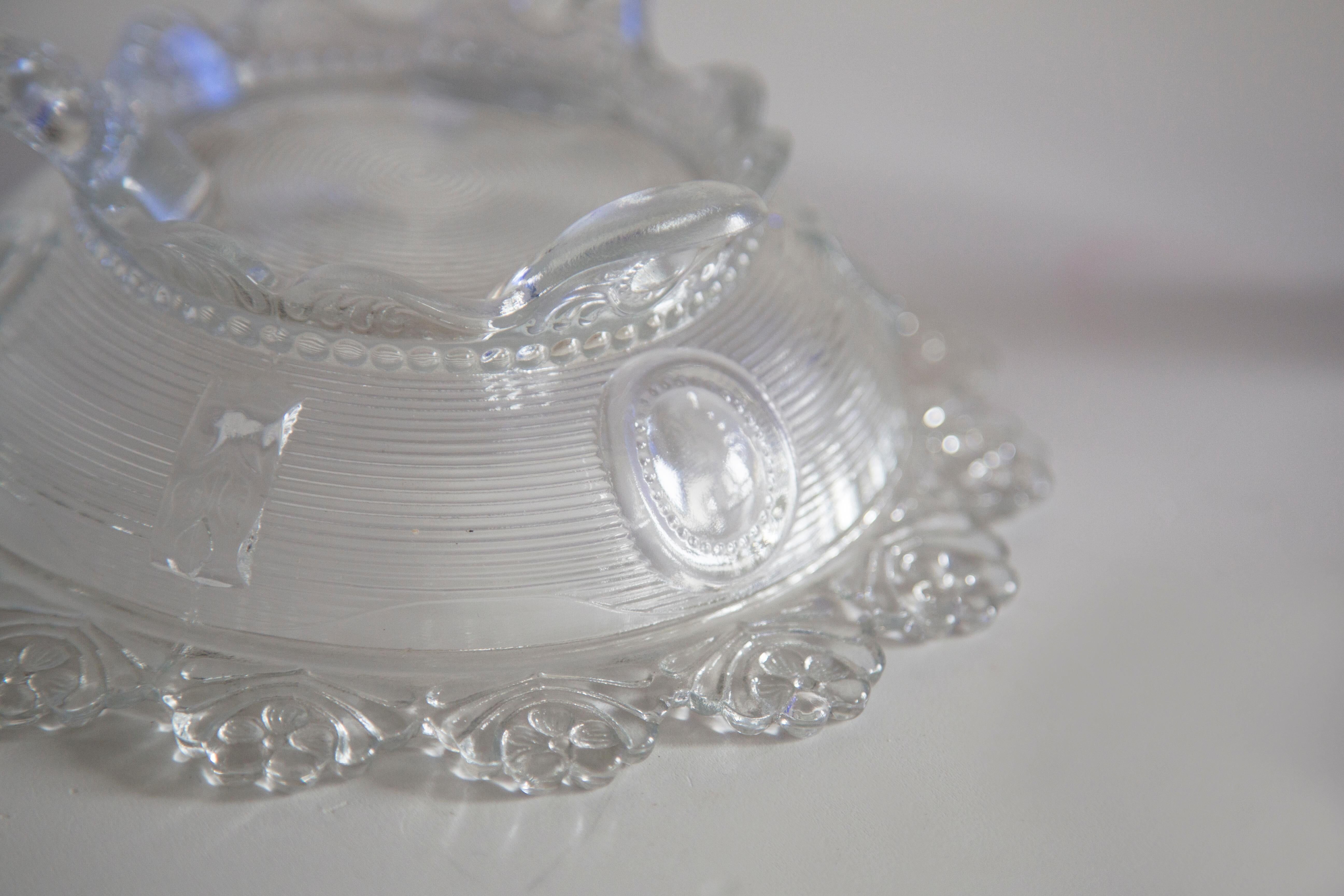 Vintage transparent glass bowl