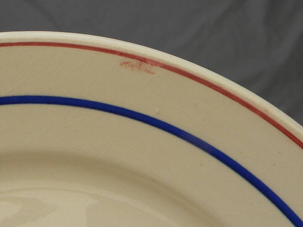 Set of 6 Luneville earthenware dessert plates. Bagatelle model.