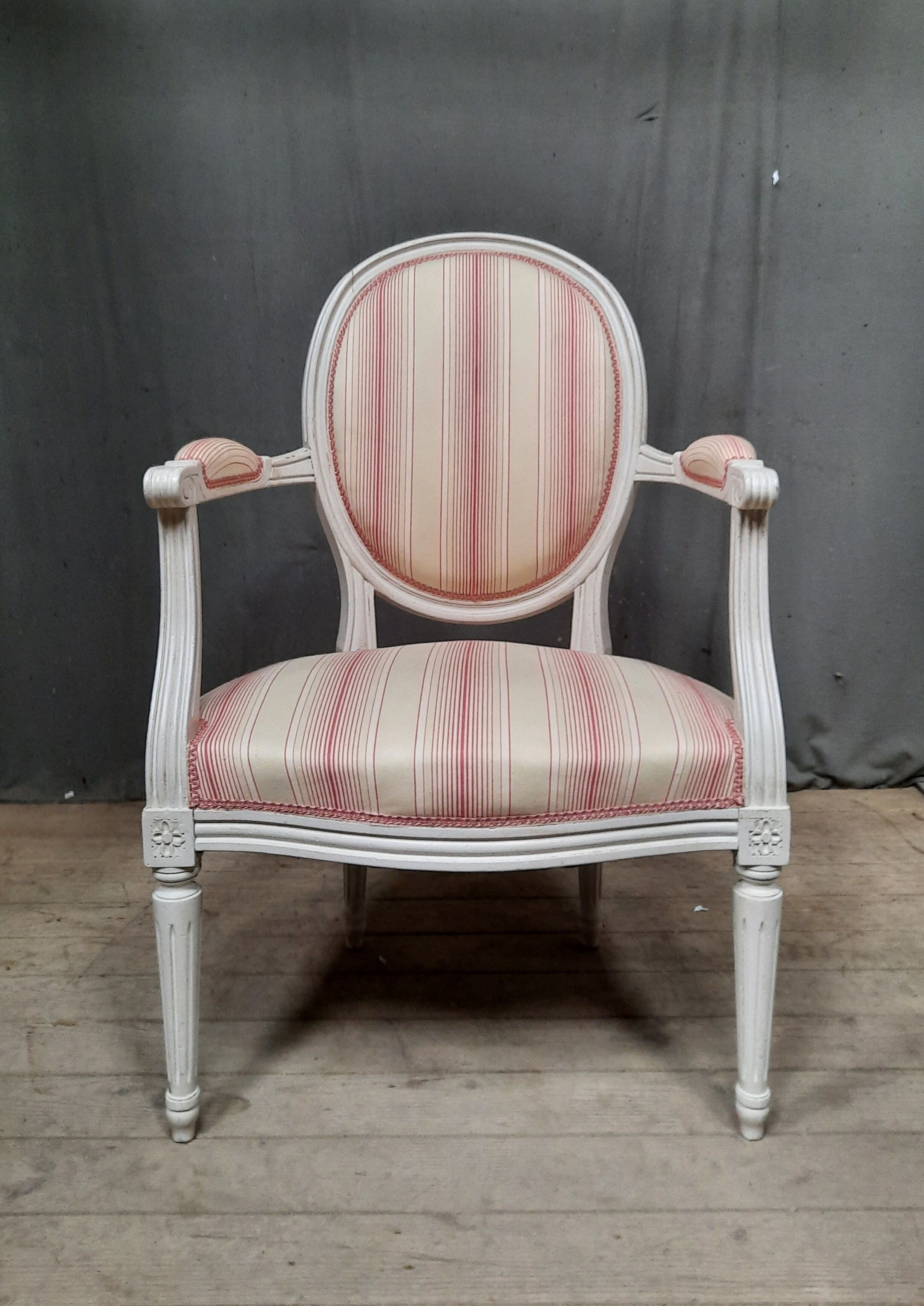 Louis XVI style medallion armchair