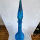 Carafe italienne en verre d'Empoli couleur bleue design années 60 - 70