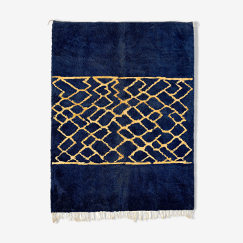 Tapis marocain moderne bleu foncé