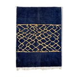 Modern Moroccan carpet dark blue