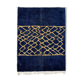 Modern Moroccan carpet dark blue