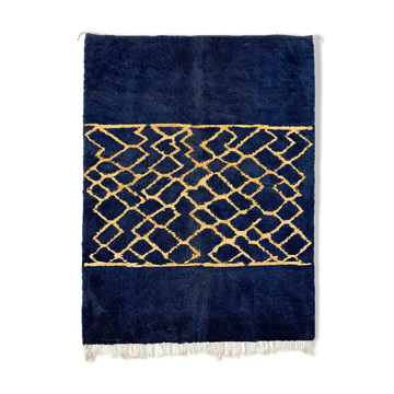 Tapis marocain moderne bleu foncé