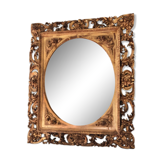 Miroir style rocaille, XIXème - 116x99cm