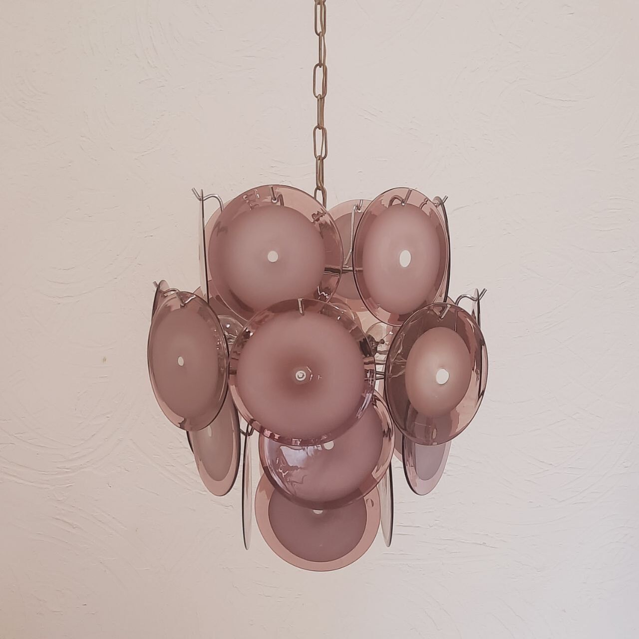 Murano Chandelier - Polychrome Glass - Vistosis 60s. Delicate and very fine