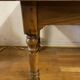 office table in blond walnut, turned legs, beautiful patina, excellent condition.