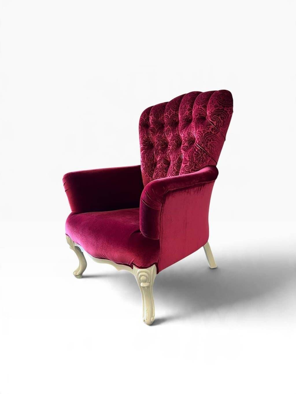 Fauteuil baroque fuchsia vintage / siège