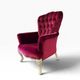 Fauteuil baroque fuchsia vintage / siège