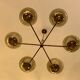 Italian Sciolari chandelier in brass, 6 burners with smoked glass, 1970