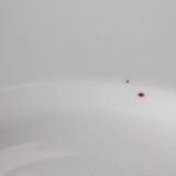 3 Pillivuyt white porcelain dinner plates with blue edging.